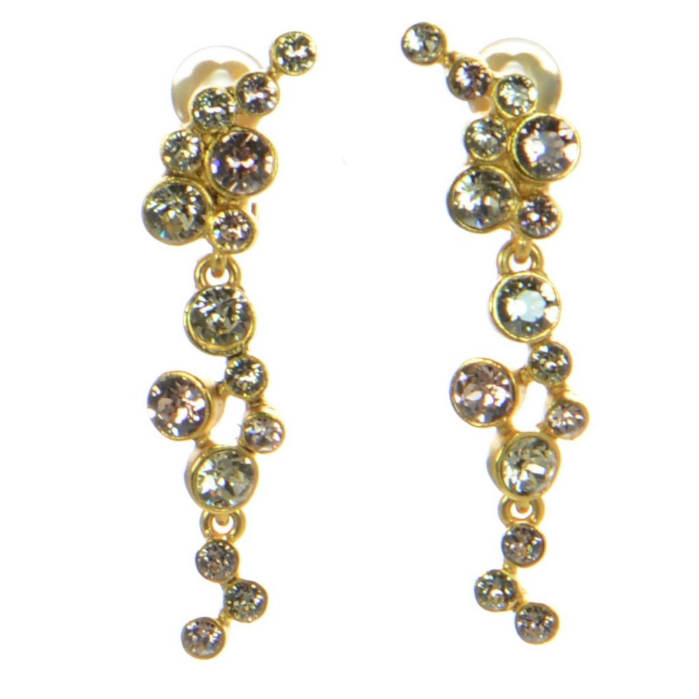 OSCAR DE LA RENTA Gold-tone Crystal Clip-on Drop Earrings